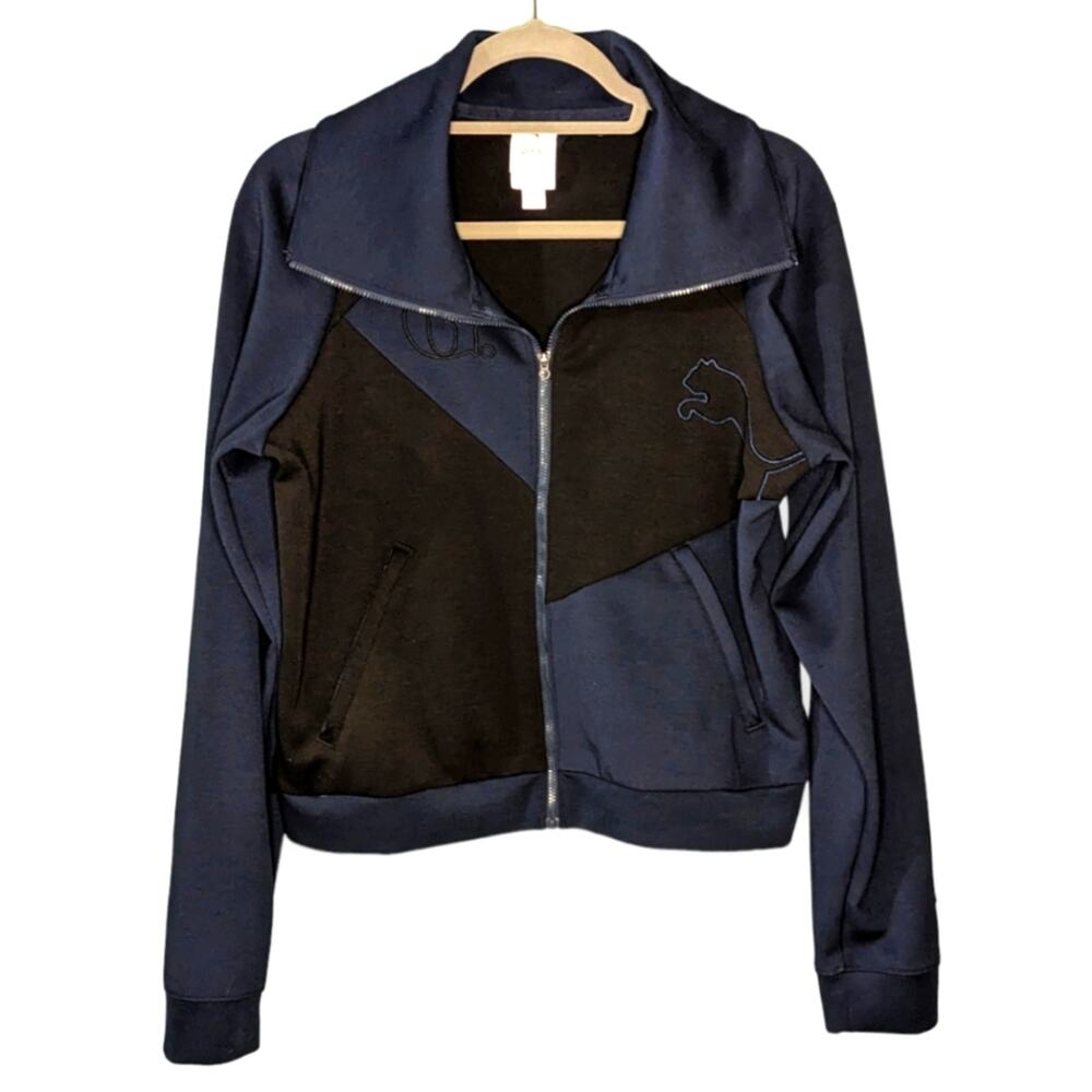 GOOP X PUMA Women's Full Zip Track Athletic Jacket Blue Black Medium Streetwear